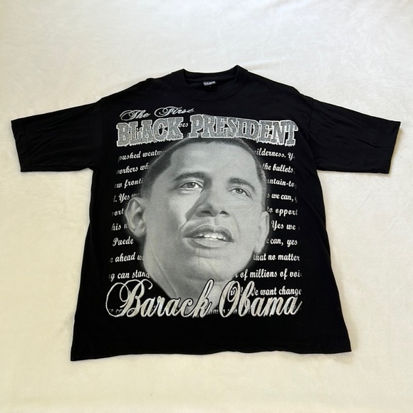 Barack Obama silver glitter t-shirt shirt first black President United States XL - Picture 1 of 8